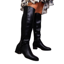 Fekete Filippo női csizma tömbön