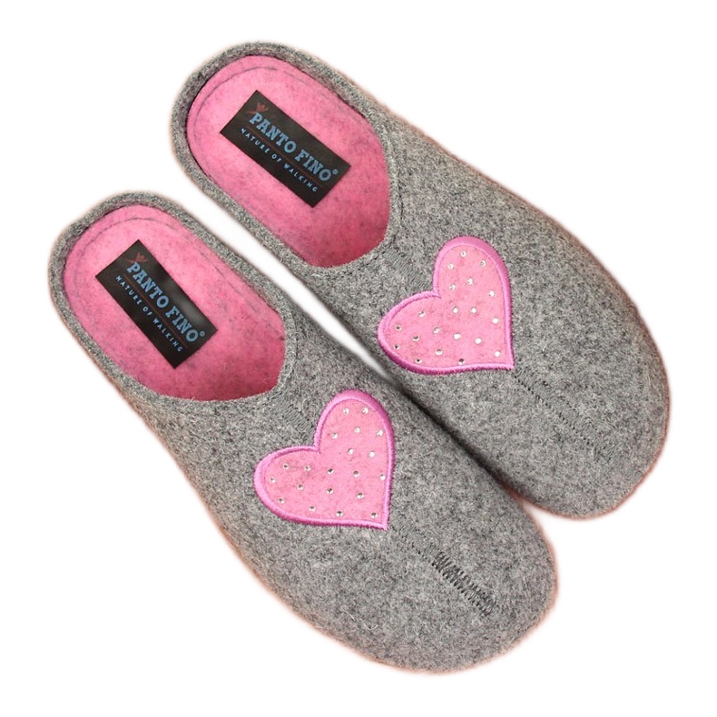Női otthoni papucs filcszürke Panto Fino-val