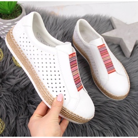 Női bőrcipő, bebújós fehér Rieker L7821-80