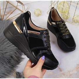 S.Barski Bőr női cipő ékelt fekete S. Barski