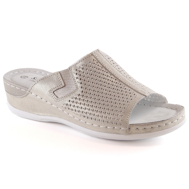 S.Barski Női bőr papucs arany éken S. Barski aranysárga