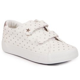 Lány tornacipő tépőzáras fehér Atletico csillagokkal