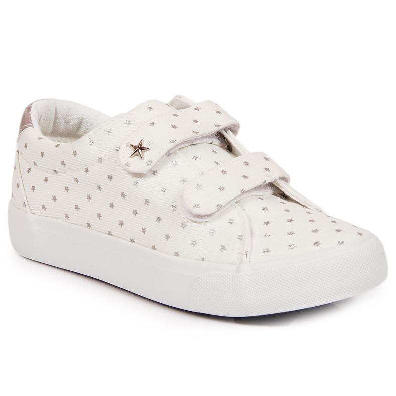 Lány tornacipő tépőzáras fehér Atletico csillagokkal Lány tornacipő tépőzáras fehér Atletico csillagokkal