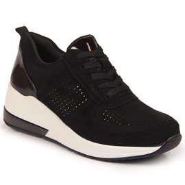 Női fekete ék alakú cipő Jezzi