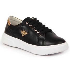 Női bőrcipő fekete Vinceza platformmal