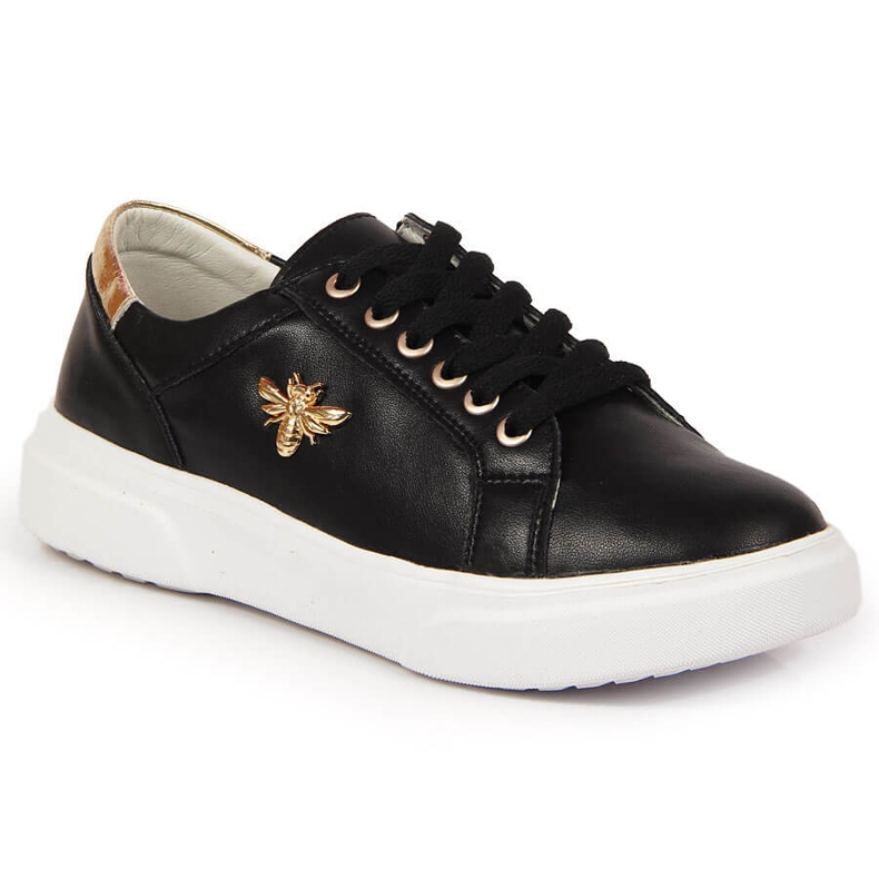 Női bőrcipő fekete Vinceza platformmal