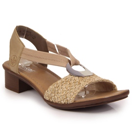Női bézs színű magassarkú szandál Rieker 62664-61