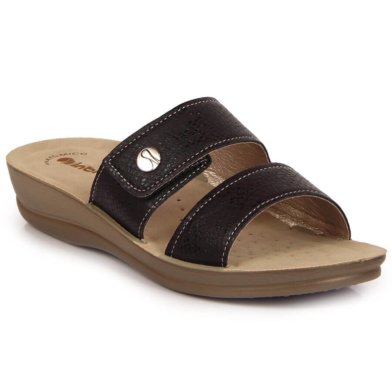 Fekete Inblu női fekete tépőzáras papucs