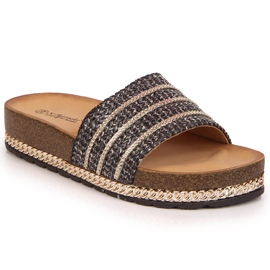 S.Barski Fekete S. Barski női fekete platformpapucs S.Barski Fekete S. Barski női fekete platformpapucs