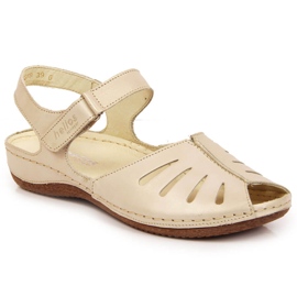 Női bőr szandál arany éken Helios 4009 aranysárga Női bőr szandál arany éken Helios 4009 aranysárga