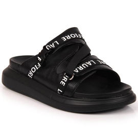 Fekete Laura La.Fi platformpapucs