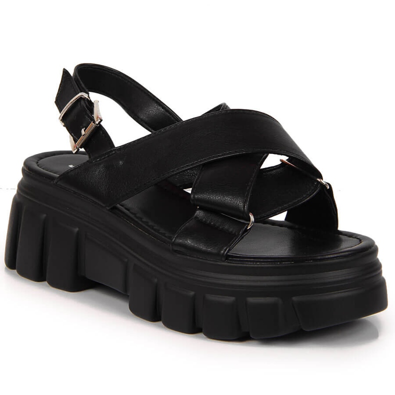 Női szandál a fekete Jezzi platformon