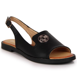 Női szandál fekete Filippo díszítéssel Női szandál fekete Filippo díszítéssel