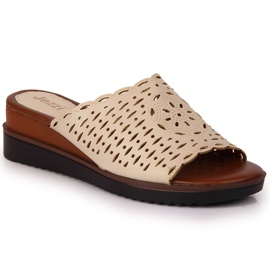 Női bézs áttört ék Jezzi papucs Női bézs áttört ék Jezzi papucs