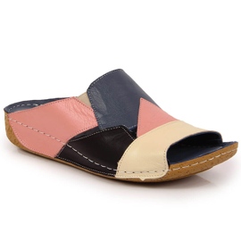 Kényelmes színes Artiker bőr női papucs sokszínű