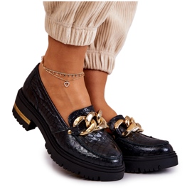 PA2 Női naplopók Bőr cipők Fekete Mollie