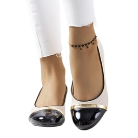 Bézs színű női balerinák Petra fekete