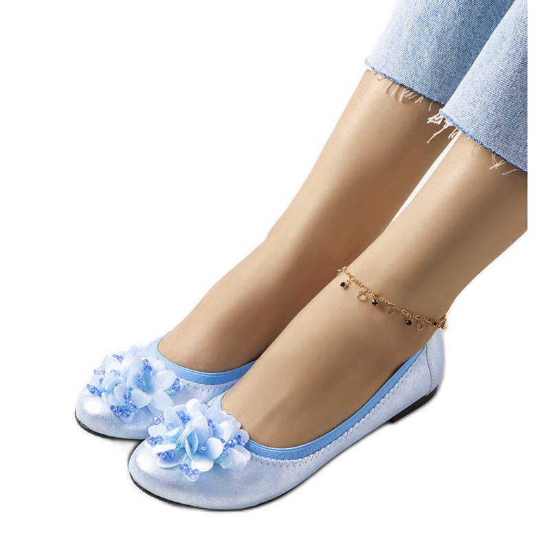 Kék metál duff balerinák Kék metál duff balerinák