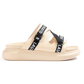 Kényelmes LA.FI bézs papucs