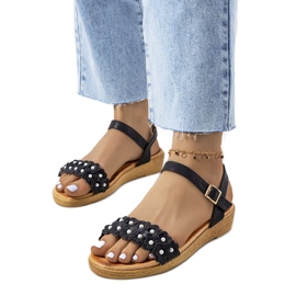 Farra fekete női szandál