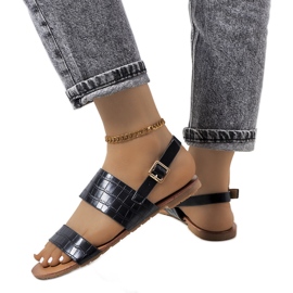 Chinn női fekete szandál