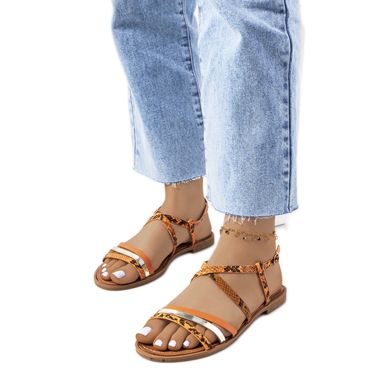 Reeta női narancssárga szandál