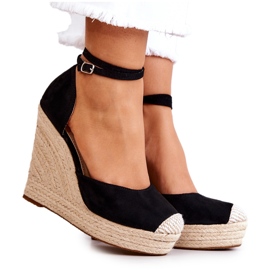 FM1 Nemeira Fekete Espadrilles On Wedge