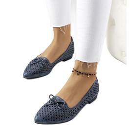 Gayle sötétkék áttört balerinák