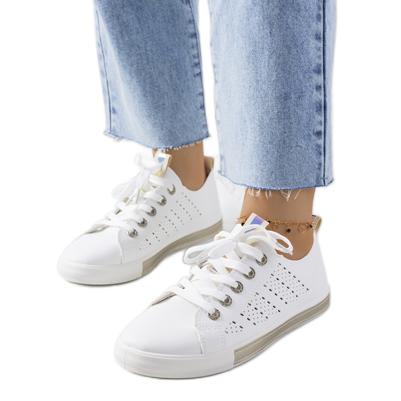 Tuuri női fehér és arany tornacipő