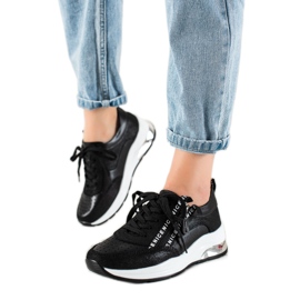 Goodin Bőr tornacipő cipzárral fekete