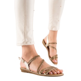 Primavera Arany Szandál cirkóniával aranysárga