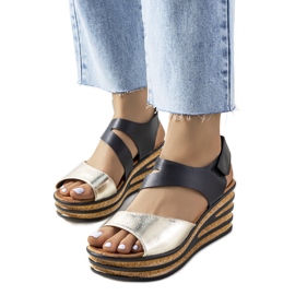 Arany espadrillák Burley ékeken aranysárga Arany espadrillák Burley ékeken aranysárga