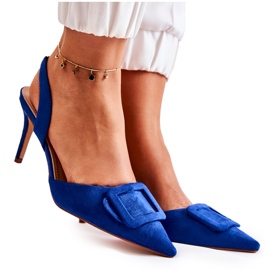 PS1 Velúr magassarkú lábujjjal, sötétkék Emberly Spitz színben