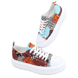 Madi Red Jacquard Weave magas talpú tornacipő sokszínű