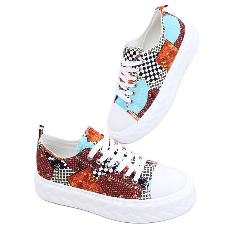 Madi Red Jacquard Weave magas talpú tornacipő sokszínű Madi Red Jacquard Weave magas talpú tornacipő sokszínű