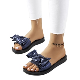 Sötétkék papucs fényes masnival Sora Sötétkék papucs fényes masnival Sora