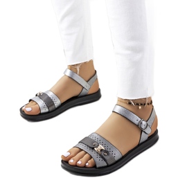 Lehti női szürke szandál