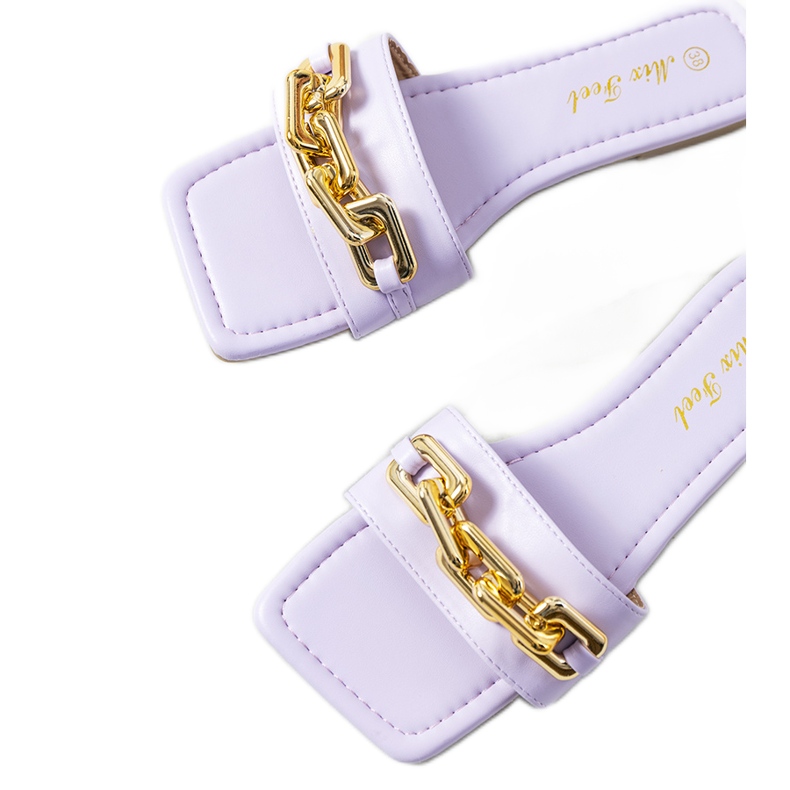 Lila elegáns papucs Cherell lánccal ibolya