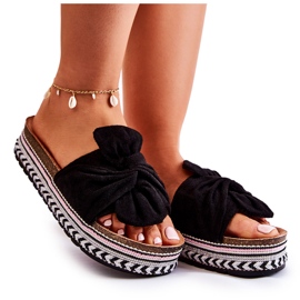 FJ1 Női papucsok egy hatalmas platformon, fekete Terisa