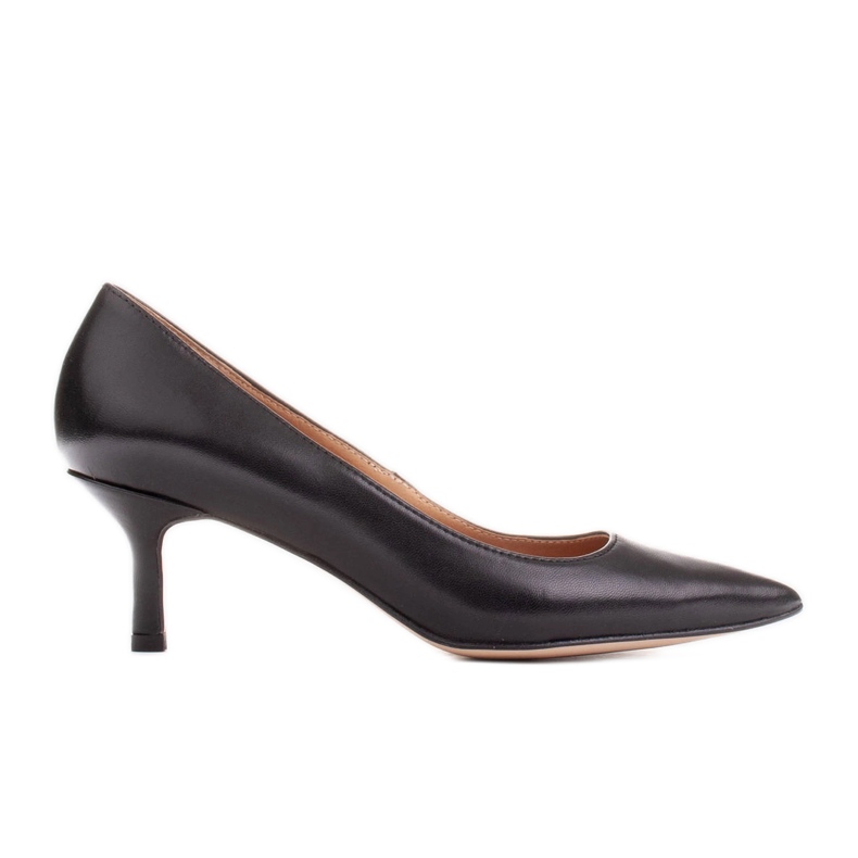 Marco Shoes Elegáns tűsarkú alsósarkú fekete