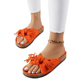 Női rojtos narancssárga papucs