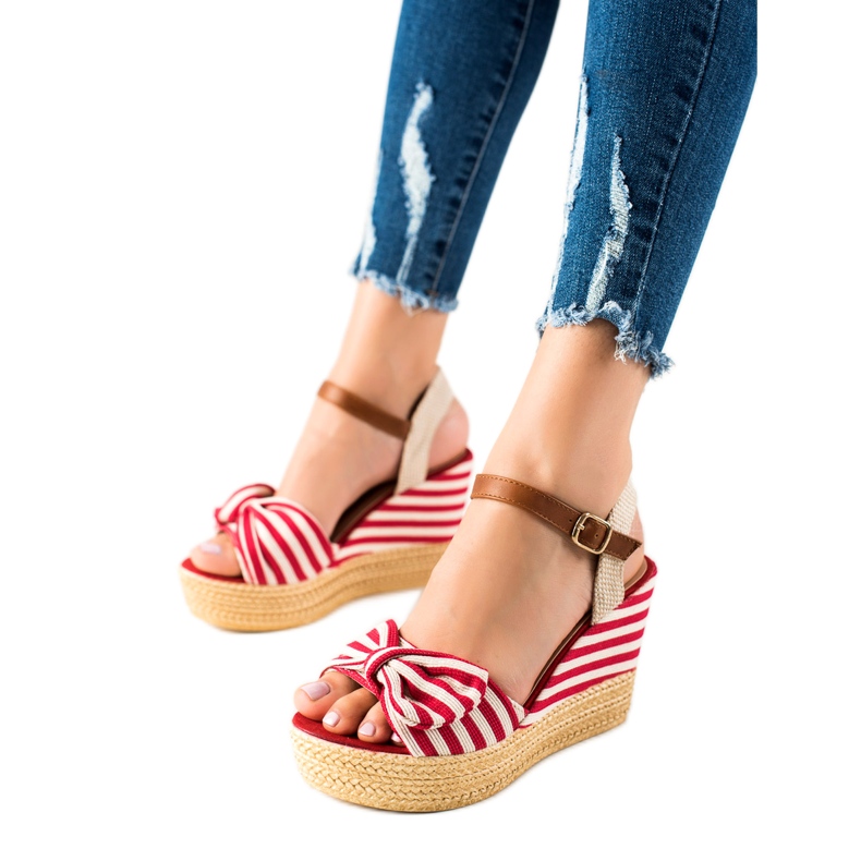 Szandál Íjjal Az éken barna piros