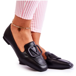 PS1 Mokaszin cipő fekete Hermosa díszítéssel