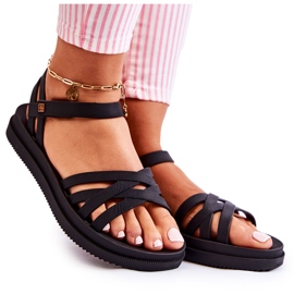 Illatos női szandál tépőzárral ZAXY JJ285068 Fekete