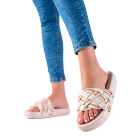 Seastar Stílusos papucs láncokkal bézs