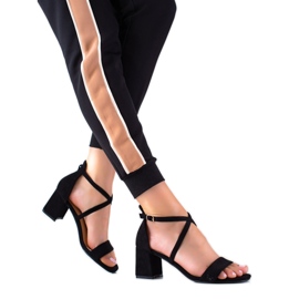 Seastar Fekete magas sarkú szandál