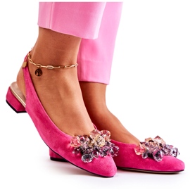PA2 Velúr magassarkú balerina rózsaszín Elena díszítéssel PA2 Velúr magassarkú balerina rózsaszín Elena díszítéssel