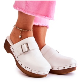 FS1 Női papucs klumpa sarok fehér Ivette