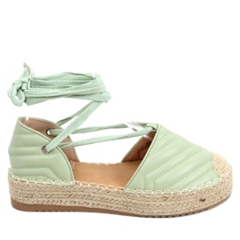 Freesia Green bokakötős espadrillák zöld