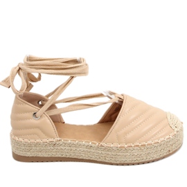 Freesia Beige bokakötős espadrillák bézs